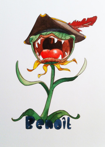 Illustration d'une plante carnivore avec un chapeau de pirate